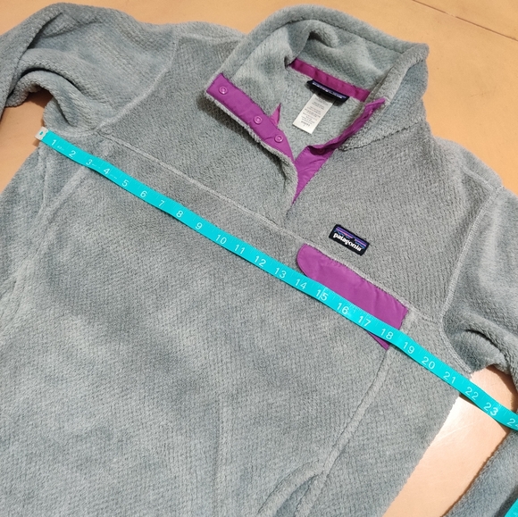 Patagonia Re-Tool Snap-T Pullover Polartec Thermal Pro Gray/purple L - Picture 9 of 10